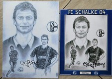 Schalke 04  - 2x Olaf Thon Weltmeister UEFA Cup Sieger DFB Pokalsieger Deutscher comprar usado  Enviando para Brazil