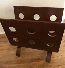 Suporte para revista Alvar estilo Aalto madeira curvada meados do século moderno acabamento em nogueira, usado comprar usado  Enviando para Brazil
