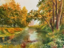 Aquarellbild riginal 40x30 gebraucht kaufen  Heidelberg
