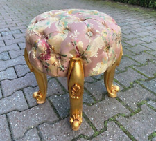Usado, Banco otomano francês Luís XVI madeira dourada rosa damasco escabelo vintage comprar usado  Enviando para Brazil