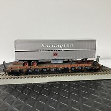 Carro plano de leitura HO Athearn 50’, com reboque Burlington Reefer, KD’s, usado comprar usado  Enviando para Brazil