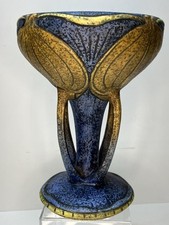 Vaso Amphora Paul Dachsel lírio d'água art nouveau REPARADO 8,5" azul ouro/amarelo comprar usado  Enviando para Brazil