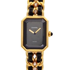 Relógio feminino CHANEL Premiere tamanho L H0001 vintage quartzo mostrador preto 90276570, usado comprar usado  Enviando para Brazil