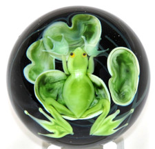 Peso de papel DANIEL SALAZAR Artist's Proof FROG Lily Pads LUNDBERG Art Glass comprar usado  Enviando para Brazil