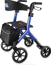 Walk Mate Rollator Pro com assento e 4 rodas, ajustável dobrável All Ter. Azul comprar usado  Enviando para Brazil