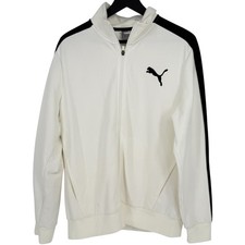 Jaqueta de pista Puma masculina tamanho T7 grande branca preta com zíper completo Athleisure esportiva comprar usado  Enviando para Brazil