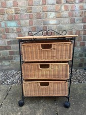 Vintage wicker bedside for sale  LONDON