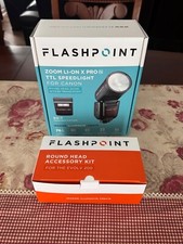 Flashpoint Zoom Li-on X PRO R2 TTL Flash Redondo para Canon com Kit de Acessórios de Cabeça, usado comprar usado  Enviando para Brazil