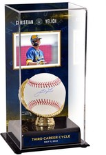 Vitrine Christian Yelich Milwaukee Brewers bola assinada e 3º ciclo de carreira comprar usado  Enviando para Brazil