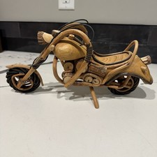 Estatueta de motocicleta de madeira feita à mão estilo helicóptero de madeira modelo Harley 13”x4” comprar usado  Enviando para Brazil