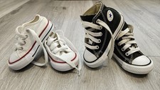 Tênis Converse All Star bebê Chuck Taylor preto cano alto branco parte superior baixa tamanho 4, usado comprar usado  Enviando para Brazil