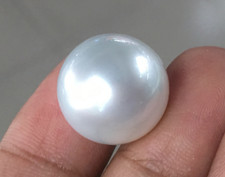 ENORME AAA 14mm Natural South Sea Genuíno pérola soltas redondas Branco meia perfurada comprar usado  Enviando para Brazil