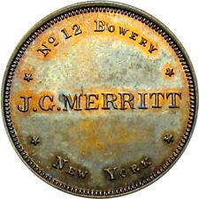 Ficha de comerciante de la ciudad de Nueva York de 1850 J C Merritt Clothing Emporium Bowery segunda mano  Embacar hacia Argentina