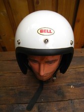 Capacete de motocicleta vintage 1971 Bell RT branco EUA tamanho 7 3/8 "59 CM. comprar usado  Enviando para Brazil