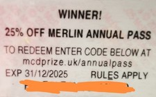 Merlin annual pass for sale  SWINDON