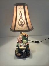 Poltrona vintage JSNY gato senhora abajur gatos descansando em verde com sombra comprar usado  Enviando para Brazil