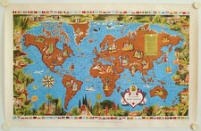 Affiche planisphère centenair d'occasion  La Courtine