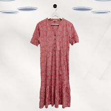 Vestido midi feminino jersey manga curta Ex White Stuff rosa floral (RRP £65), usado comprar usado  Enviando para Brazil
