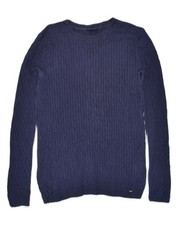 Suéter masculino Tommy Hilfiger gola redonda pequeno azul marinho algodão AM42 comprar usado  Enviando para Brazil