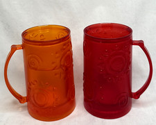 Lote de 2 canecas freezer coloridas 14 oz parede dupla com alças ~ vinho refrigerante cerveja comprar usado  Enviando para Brazil
