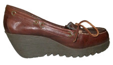 Sapatos baixos femininos 8 marrom couro East Hampton salto cunha superior comprar usado  Enviando para Brazil