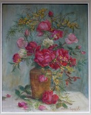 Tableau huile fleurs d'occasion Tableau huile fleurs d'occasion  France