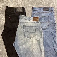 Lote Atacado de 3 Jeans Levi's Lee Lucky Work Tamanho 40x32 Denim Azul Preto Grd A/B comprar usado  Enviando para Brazil