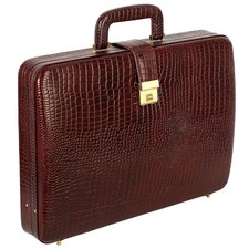 Croco leather briefcase d'occasion  Expédié en Belgium