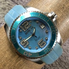 Invicta Angel relógio feminino diamante acento esfregão borracha azul quartzo 38 mm 7 1/2" comprar usado Invicta Angel relógio feminino diamante acento esfregão borracha azul quartzo 38 mm 7 1/2" comprar usado  Enviando para Brazil