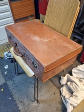 Vintage leather suitcase for sale  BOURNE
