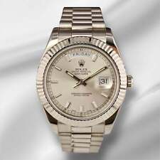 Relógio masculino Rolex Day-Date 41 President ouro branco 18k prata mostrador ref: 218239 comprar usado  Enviando para Brazil