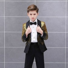 Jaqueta blazer lantejoulas glitter dois tons meninos crianças show de dança comprar usado  Enviando para Brazil