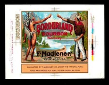 1906 Chicago - Borderland Bourbon Whiskey - Etiqueta publicitária à prova exclusiva comprar usado 1906 Chicago - Borderland Bourbon Whiskey - Etiqueta publicitária à prova exclusiva comprar usado  Enviando para Brazil