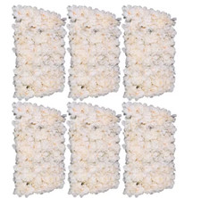Panel de pared floral artificial Light Champagne 23,6"x15,7" telón de fondo rosa seda 6 piezas segunda mano  Embacar hacia Mexico