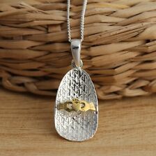 Prata esterlina sólida 925 Celta Pingente E Colar De Ouro Vermeil Claddagh Caixa, usado comprar usado  Enviando para Brazil