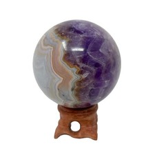 Ametista natural e esfera de ágata de renda louca bola de cristal de quartzo cura 58mm comprar usado  Enviando para Brazil