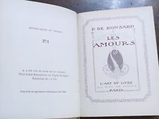 Amours 1918 ronsard d'occasion  Lunel