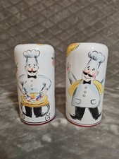 Usado, Frascos shaker vintage de cerâmica clássica queijo parmesão e pimenta quente floco pizzaria  comprar usado  Enviando para Brazil
