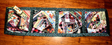 Usado, Colcha louca bordada feita à mão OOAK corredor de mesa lantejoulas frisadas 41" x 11" #03 comprar usado  Enviando para Brazil