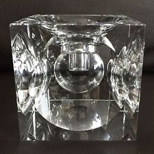 Usado, Soberbo cubo de cristal arte francês Daum vidro tealight/suporte de vela (5”/13cm, 2kg) comprar usado  Enviando para Brazil