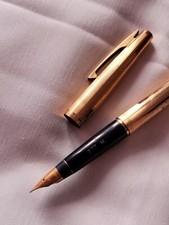 Caneta-tinteiro vintage Golden Sheaffer ouro 14K nova na caixa com estojo! comprar usado  Enviando para Brazil