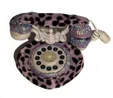 Telefone fixo leopardo difuso vintage princesa Bratz brinquedo 2003 Y2K funciona raro, usado comprar usado  Enviando para Brazil