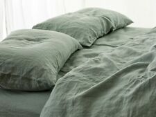 Conjunto de roupa de cama Dusty Sage capa de edredom linho verde em casal queen king size completo comprar usado  Enviando para Brazil