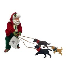 Clothtique Possible Dreams SANTA Walking Dogs DOG WALKER 10,25” RARO, usado comprar usado  Enviando para Brazil