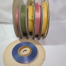 6 rolos de fita vintage cetim amarelo verde azul rosa primavera 1/2 polegada comprar usado  Enviando para Brazil