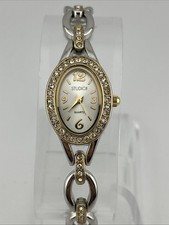 Relógio Studio Time Feminino 19mm Caixa Prata 7,75" Pulseira Moldura de Cristal - Nova Bateria comprar usado  Enviando para Brazil