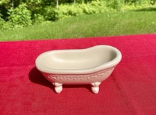 Mini saboneteira decorativa branca de cerâmica com pés de garra comprar usado  Enviando para Brazil