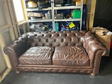 Antique brown leather for sale  PEACEHAVEN