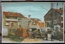pôster de gráfico de parede vintage canteiro de obras década de 1970 comprar usado  Enviando para Brazil