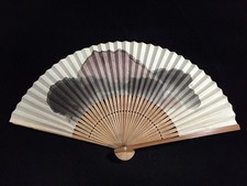 S0611 / Ventilador de mão dobrável SENSU / Montanha / Vintage japonês comprar usado  Enviando para Brazil